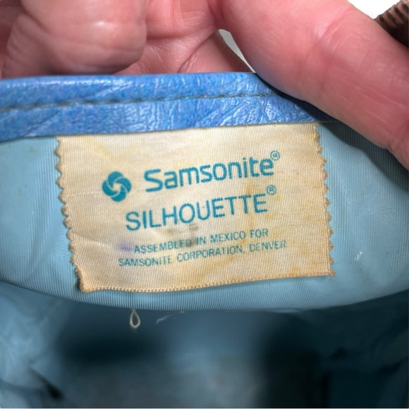 60s Vintage Samsonite Silhouette blue overnight luggage travel bag - Picture 12 of 12